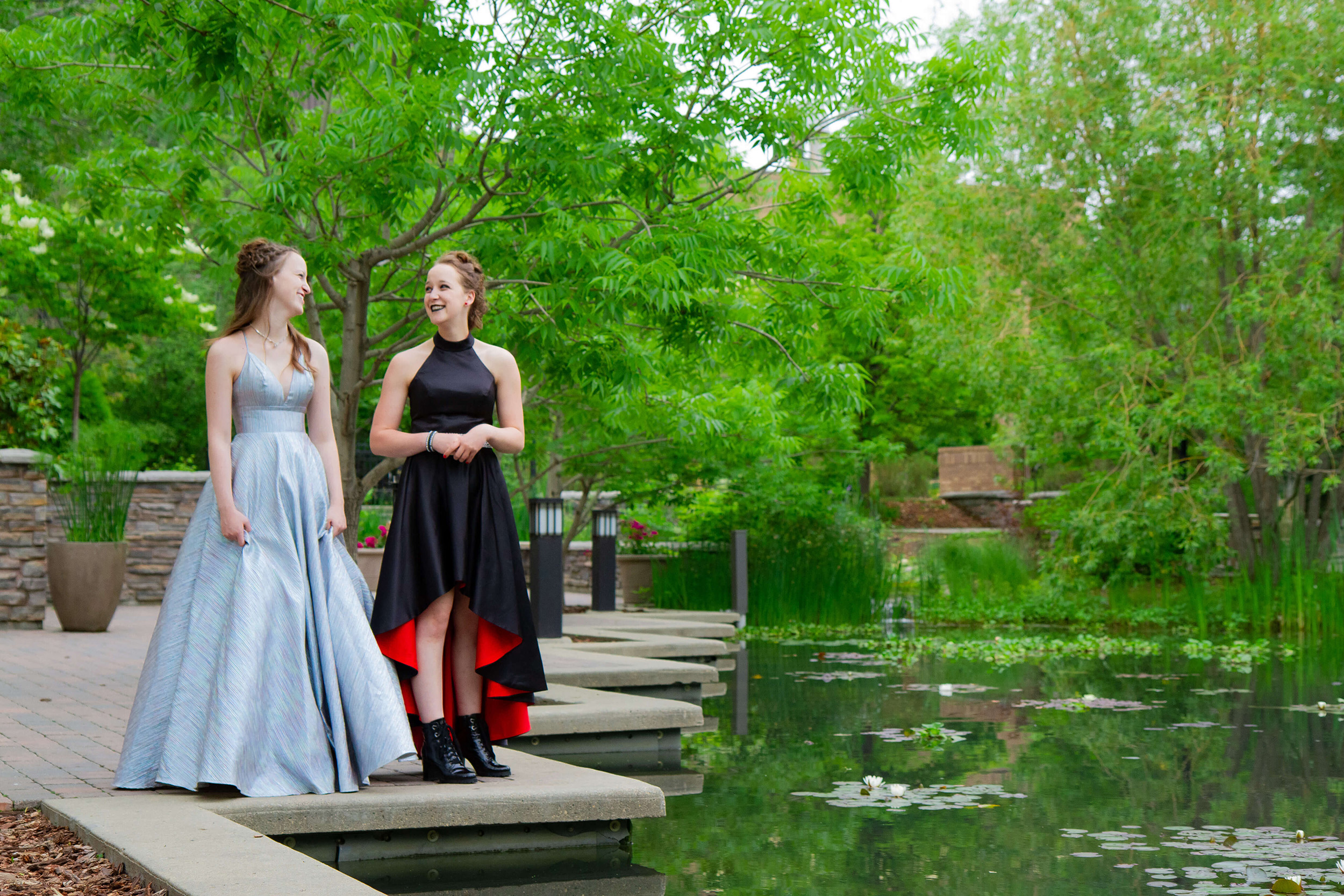 Saskatoon Formal Grad Prom females twins Boffins Gardens